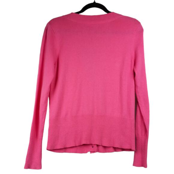 JCP~Bubble Gum Pink Cashmere Blend Cardigan Sweater   BarbieCore PinkCore Twee - Picture 4 of 5